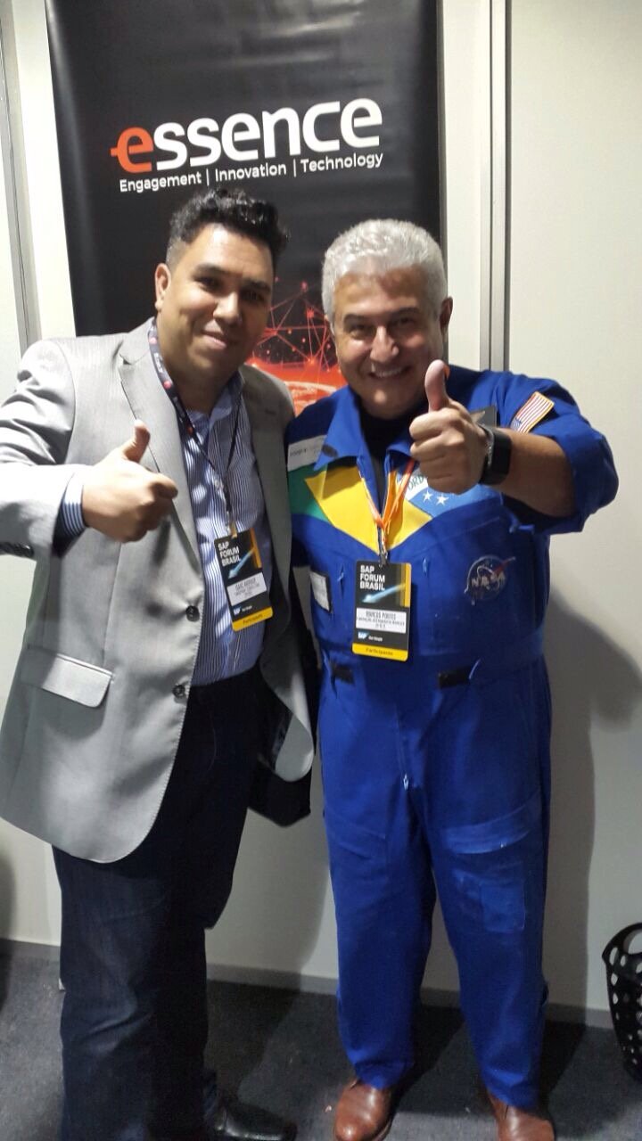 Isaac Andrade e Marcos Pontes no SAP Forum Brasil de 2017