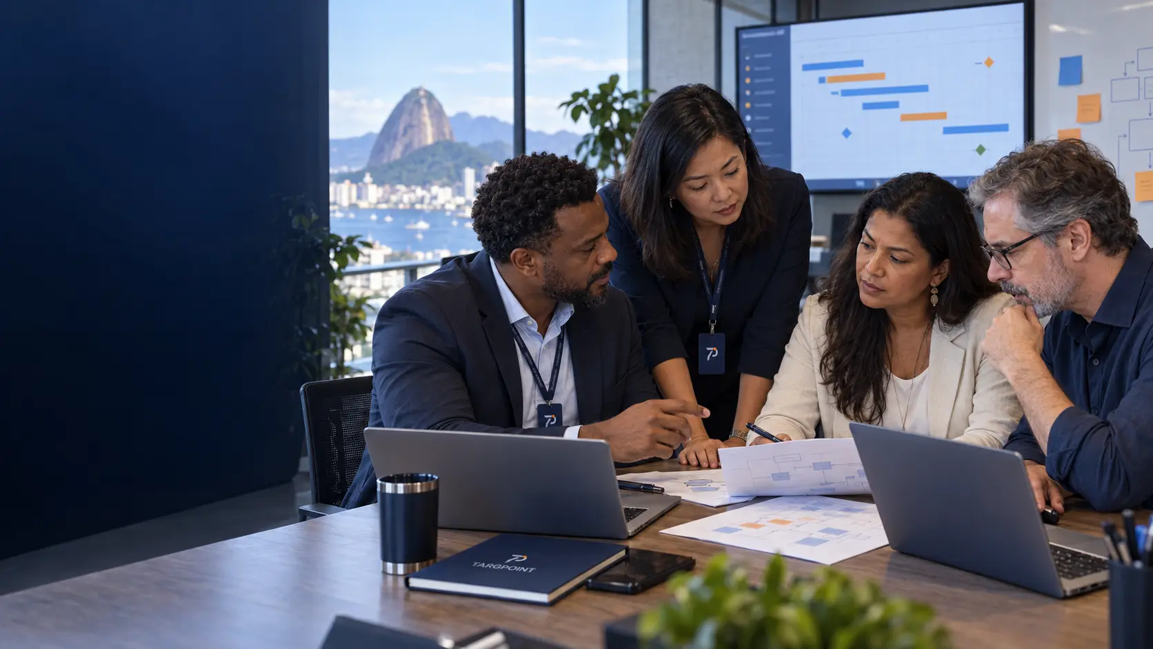 Profissionais de diferentes equipes colaborando em uma entrega SAP no Brasil
